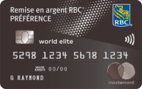carte remise en argent préférence world elite mastercard RBC